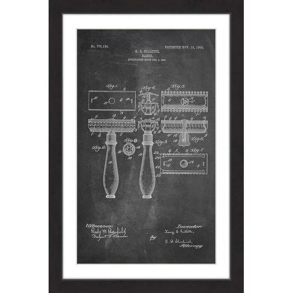 "Razor 1904 Chalk" Framed Painting Art Print, 12" x 1.5"