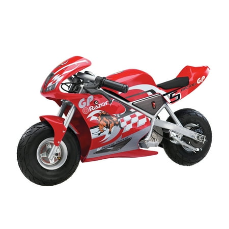 Razor 24V Mini Electric Dirt Bike 1 Speed Motorcycle Pocket Rocket, Red