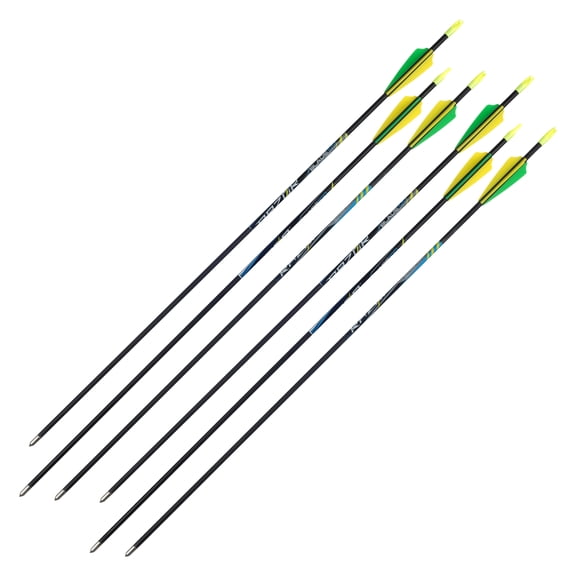 Razor 28" Blade100 Youth Arrows, Carbon Fiber, 6-Pack, Neon Green & Yellow
