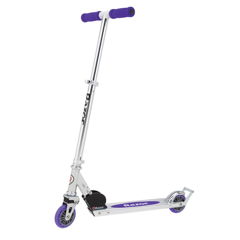 Razor A2 Kick Scooter – Purple, Wheelie Bar, Foldable, Lightweight