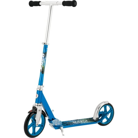 Razor A5 Lux Kick Scooter - Blue, Large 8" Wheels, Foldable, for Child, Teen, Adult up to 220 lbs