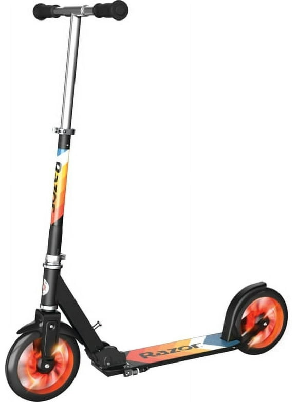 Razor A5 Lux Light-Up Kick Scooter, Lighted Large Wheels, Folding Scooter Up to 220 lbs