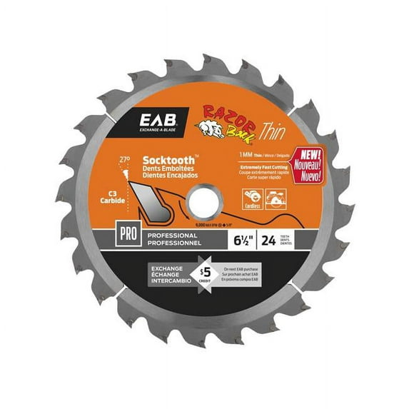Razor Back 1016292 6.5 in. x 24 Teeth Framing Razor Back Thin Professional Recyclable Exchangeable Saw Blade