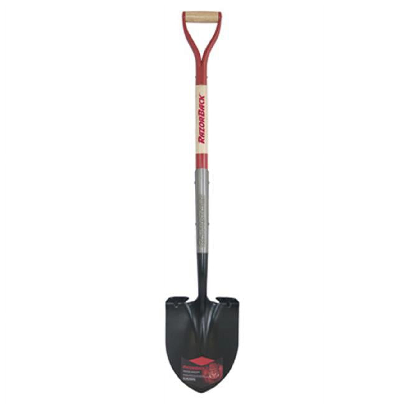 45.25 in Red Steel Blade Wood Handle Digging Shovel