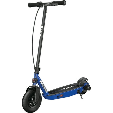 Razor Black Label E100 Electric Scooter – Blue, up to 10 mph, 8" Pneumatic Front Tire, for Kids Ages 8+