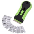 thumbnail image 1 of Razor Blade Scrape with 10pcs Extra Blades, Scraper Tool, Retractable Razor Blade, Paint Stripping Tool, Cleaning Tool for Removing Labels, Stickers, Decals, Paint from Glass(Green,5.1x2"), 1 of 5