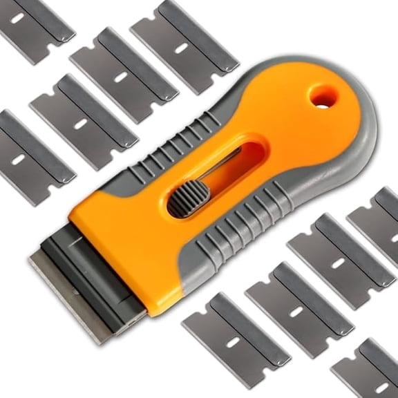 Razor Blade Scrape with 20pcs Extra Blades, Scraper Tool, Razor Blade Retractable, Paint Stripping Tool, Cleaning Tool for Removing Labels, Stickers, Decals, Paint