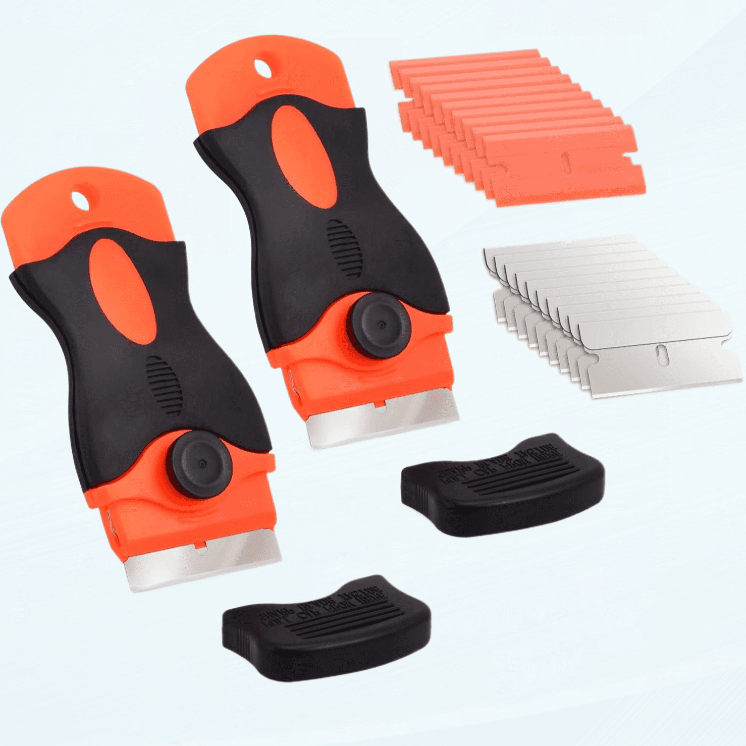 Razor Blade Scraper 2 pcs Cooktop Scraper Handle Adhesive Scraper with