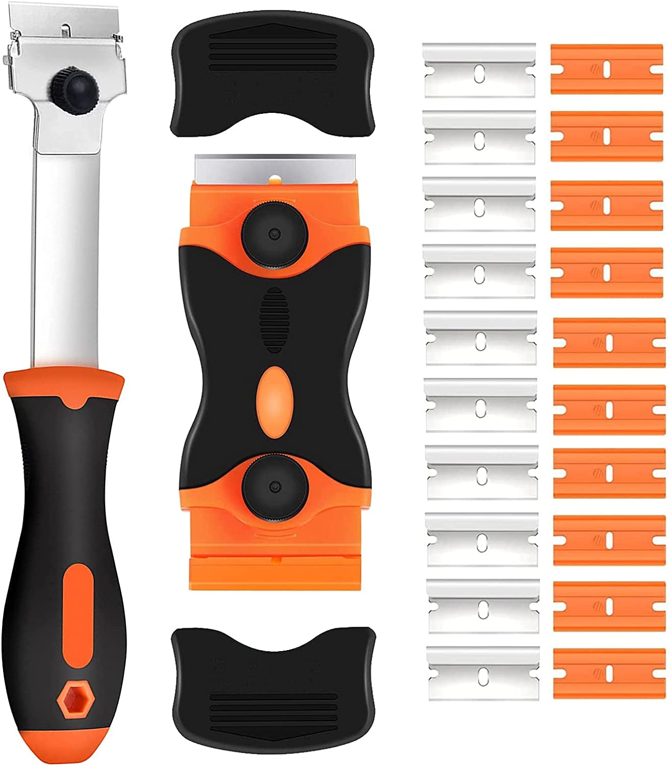 Razor Blade Scraper, 2Pcs Glass Scraper and Long Handle Scraper, Razor