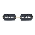 thumbnail image 1 of Razor Blade Shape Funky Hipster Rimless Sunglasses Gold Black, 1 of 4
