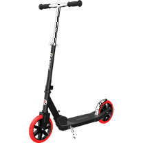Razor Carbon Lux Kick Scooter - Red/Black, Spoked Large Wheels, Folding Scooter for up to 220 lbs
