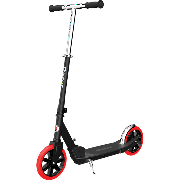 Razor Carbon Lux Kick Scooter - Red/Black, Spoked Large Wheels, Folding Scooter for up to 220 lbs
