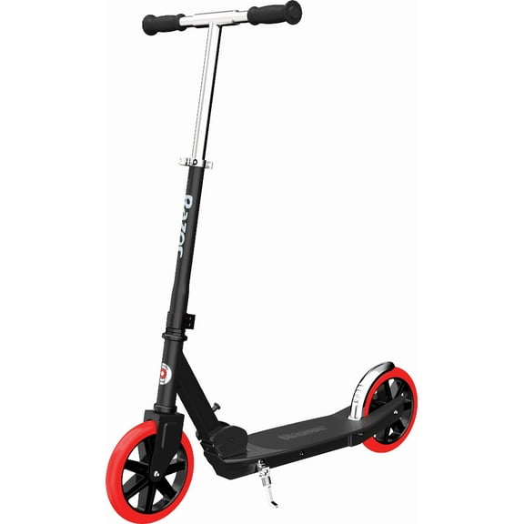 Razor Carbon Lux Kick Scooter - Red/Black, Spoked Large Wheels, Folding Scooter for Up to 220 lbs