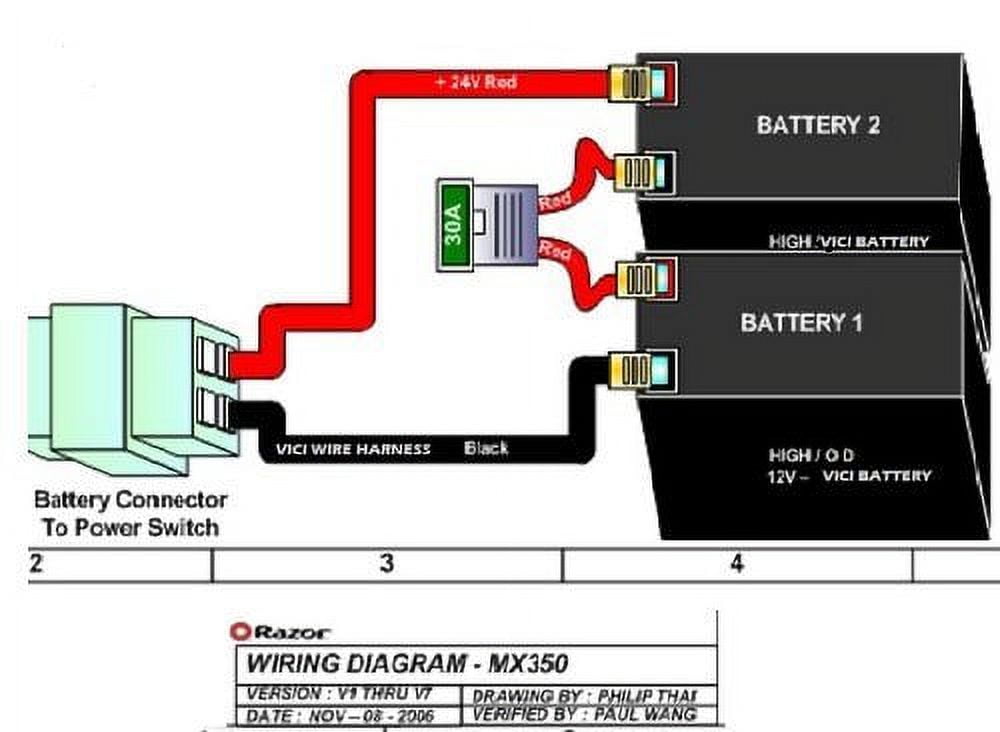 Razor Dirt Quad Battery Replacement Includes Wiring Harness (8 ah