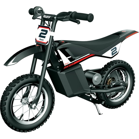 Razor Dirt Rocket MX125 - Black, 12V Electric-Powered Miniature Dirt Bike, for Child 5+