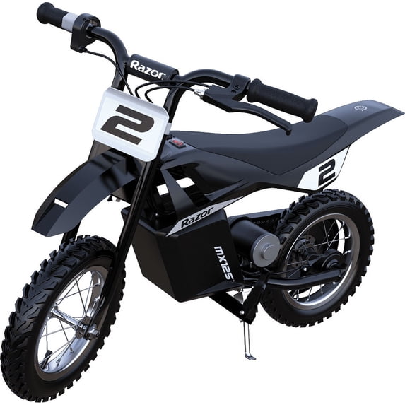 Razor Dirt Rocket MX125 Electric-Powered Dirt Bike - Black with Decal Included, for Child 5+
