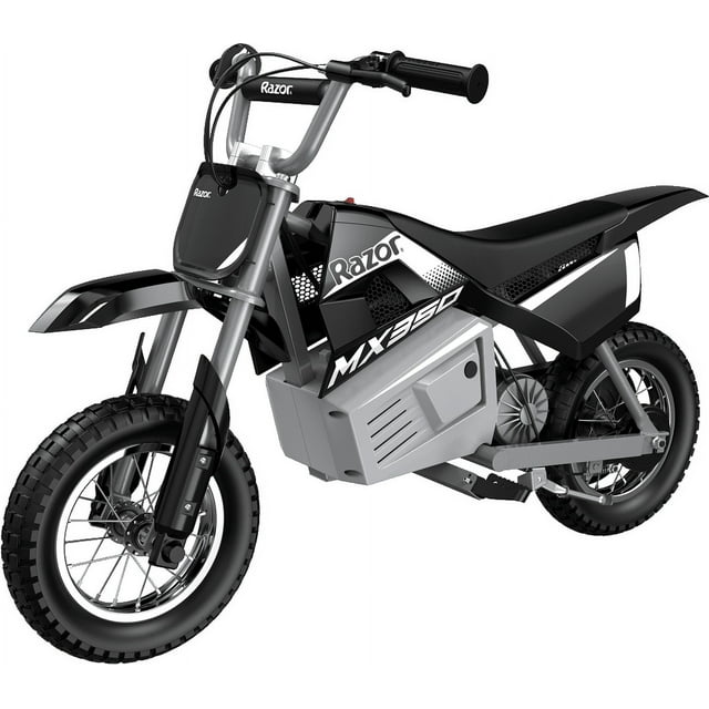 Razor Dirt Rocket MX350 - Black with Decals Included, 24V Electric-Powered Dirt Bike for Kids 13+