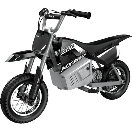 Razor Dirt Rocket MX350 - Black with Decals, up to 14 mph, 24V Electric Dirt Bike for Child 8+