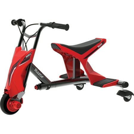Razor Drift Rider Red/Black, 3-Wheel Electric Powered Drift Cycle, 9mph Speed, Suitable for Unisex Ages 9 and Up