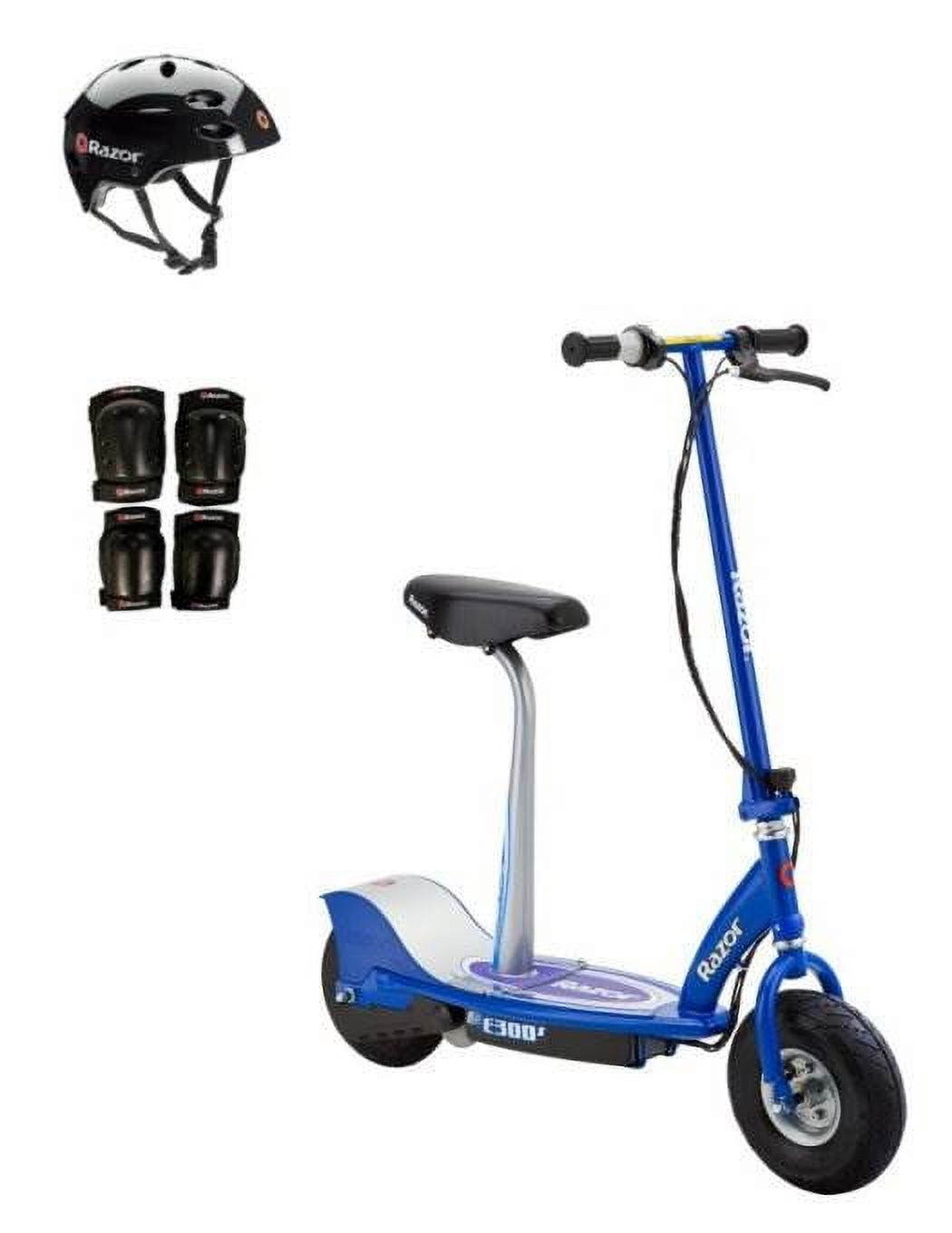 Razor E300S Adult HighTorque Electric Power Scooter w/Seat, Helmet