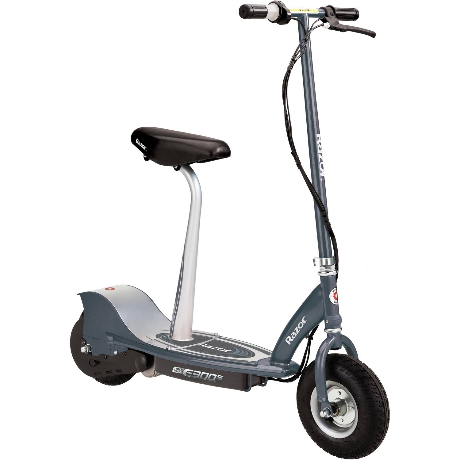 Razor E300S Seated Electric Scooter - Gray, for Ages 13+ and up to 220 lbs, 9" Pneumatic Front Tire, Up to 15 mph & up to 10-mile Range, 250W Chain Motor, 24V Sealed Lead-Acid Battery - image 1 of 12