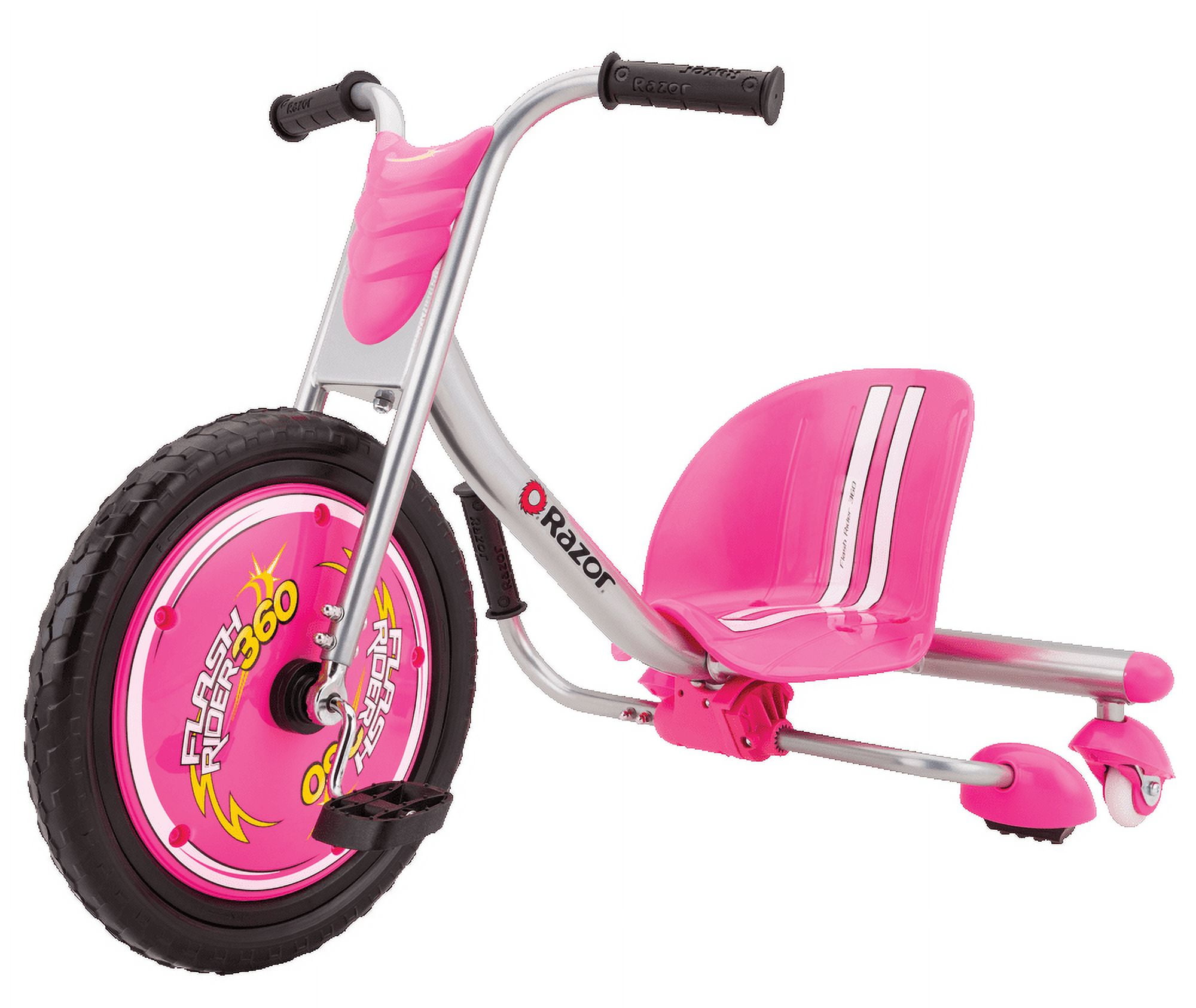 Razor FlashRider 360 Tricycle with Sparks Pink, 16" Front Wheel