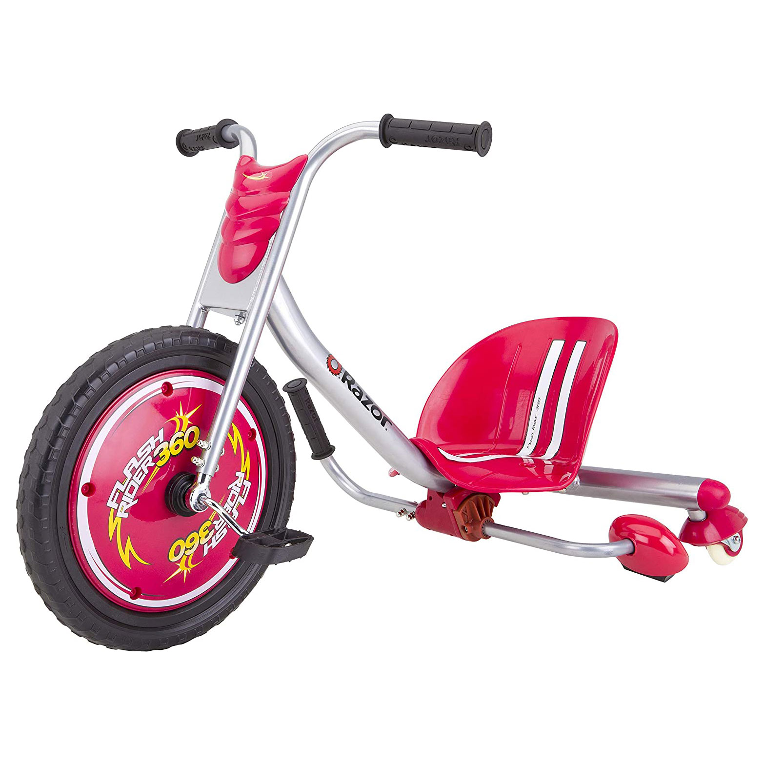 Razor FlashRider 360 Tricycle with Sparks - Red, 16" Front Wheel, Ride-On Trike Toy for Kids Ages 6+ - image 1 of 6