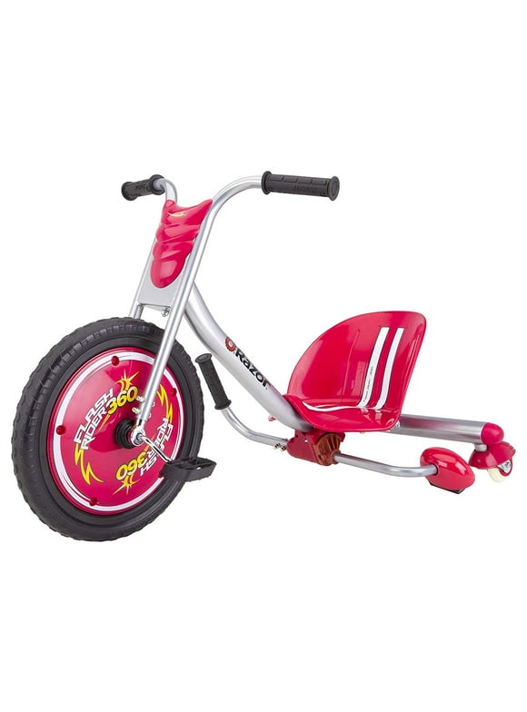 Razor FlashRider 360 Tricycle with Sparks - Red, 16" Front Wheel, Ride-On Trike Toy for Kids Ages 6+