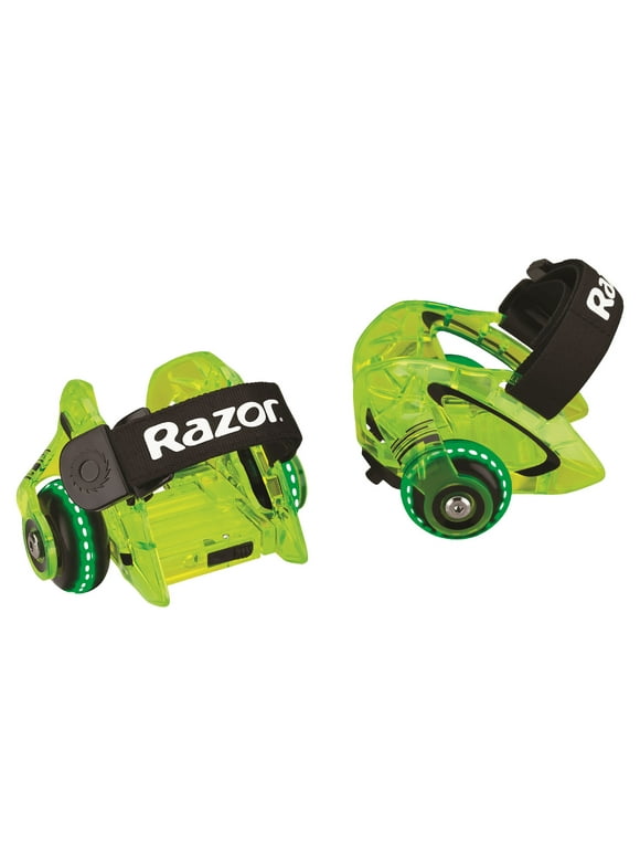 Razor Jetts DLX Heel Wheels - Neon Green, Wheeled Skate Shoes with Sparks for Kids Ages 9+, Unisex
