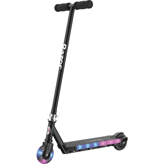 Razor Kick 2 Glow - Black, Motion-activated LED Light-Up Kick Scooter, for Child Ages 5+