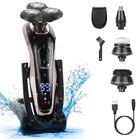 Razor Kit, Moclever 5 In 1 Electric Razor Rechargeable Beard Trimmer, Grooming Kit for Men