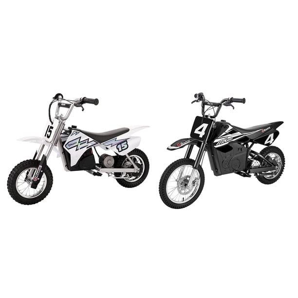 Electric Motocross Dirt Bike for Outdoor Park, White & Black