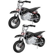 Razor MX400 Rocket 24V Electric Toy Motocross Dirt Bike, Black 2 Pack