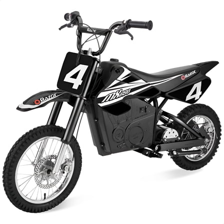 Razor MX650 Dirt Rocket Bike Electric Ride-On – 220lb Max, Ages 16+, Up to 17 Mph, 40-Min Run, Black