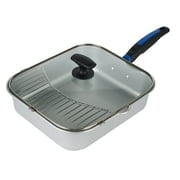 Silver Carbon Steel Non-Stick Fry and Sauce Pan with Rack