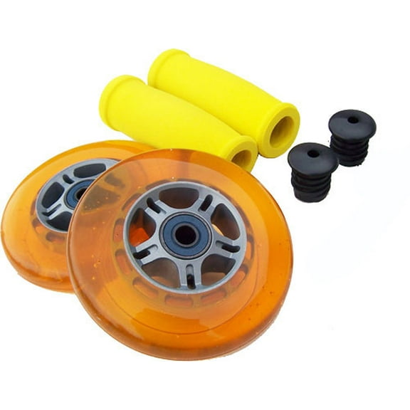 Razor Orange Replacement Razor Scooter Skateboard Wheels, Bearings, Yellow Grips