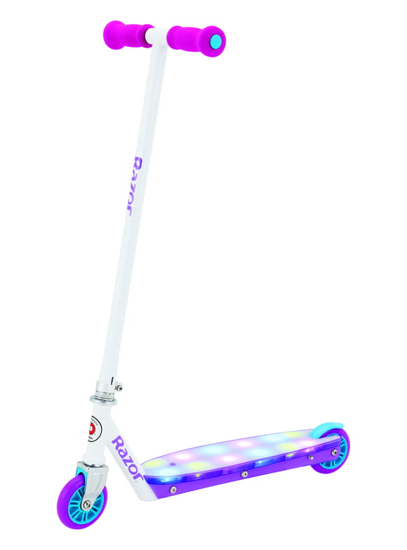 Razor Party Pop Kick Scooter - Multi-Color LED Light-Up Deck, Lightweight Steel Frame, for Kids Ages 6+