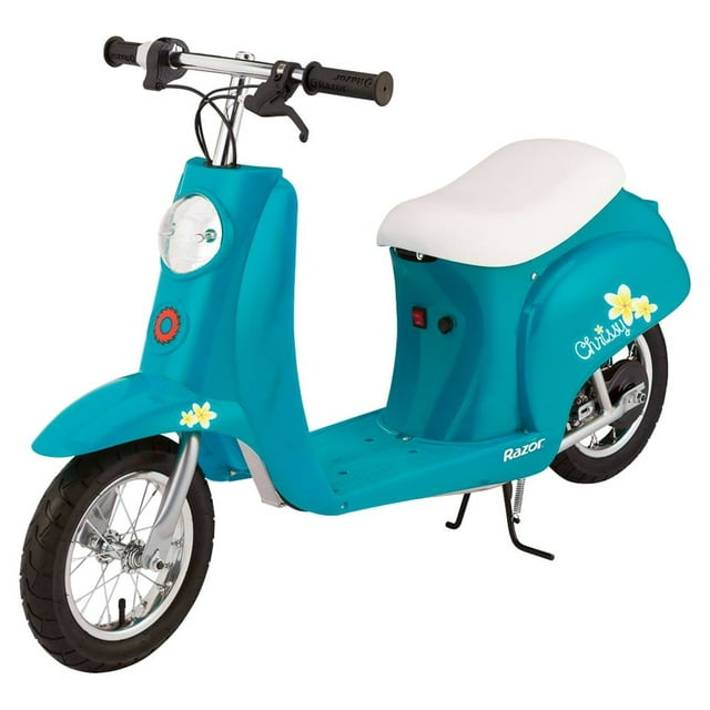 Razor Pocket Mod - Chrissy Turquoise, 24V Miniature Euro-Style Seated Electric Scooter, up to 15 mph