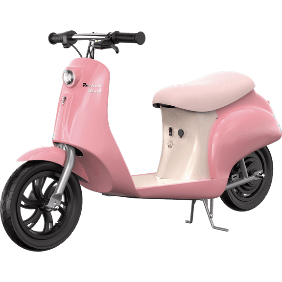 Open Box Razor Pocket Mod Classic - Euro Style Electric Scooter for Ages 8+, Capri Pink, Vintage-Inspired Desing, High/Low Speed Switch, Up to 80 Minutes Ride Time