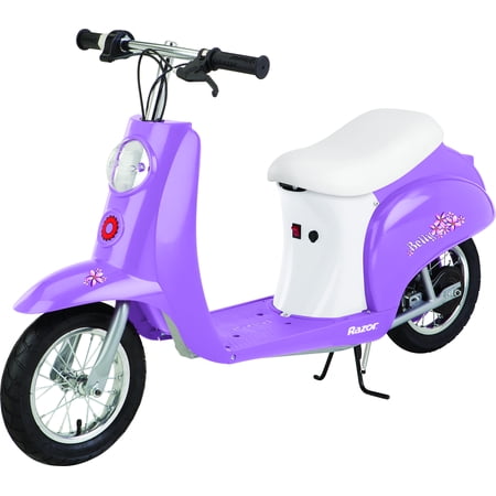 Razor Pocket Mod Classic Euro Style Electric Scooter - Betty Purple, for Ages 8+, Vintage-Inspired Desing, High/Low Speed Switch, Up to 80 Minutes Ride Time