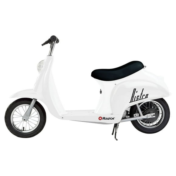 Razor Pocket Mod Electric Scooter - Bistro White, 24V Euro-Style Powered-Ride On, Vintage-Inspired Design, Underseat Hidden Storage, Up to 15 mph, Unisex