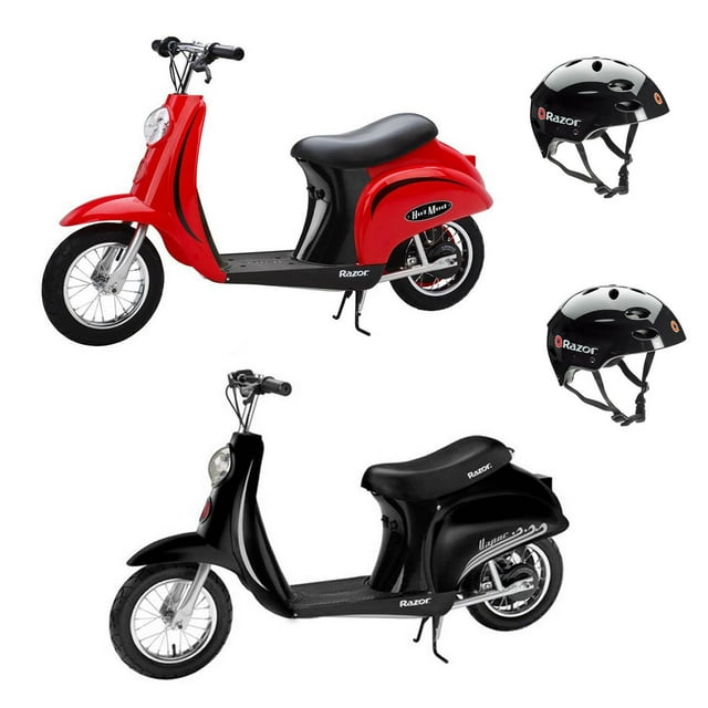 Razor Pocket Mod Miniature Euro 24V Kids Electric Scooter & Helmet