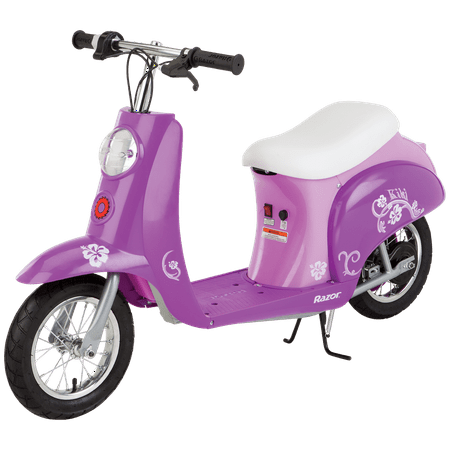 Razor Pocket Mod Classic - Euro Style Electric Scooter for Ages 8+, Kiki Purple, Vintage-Inspired Desing, High/Low Speed Switch, Up to 80 Minutes Ride Time