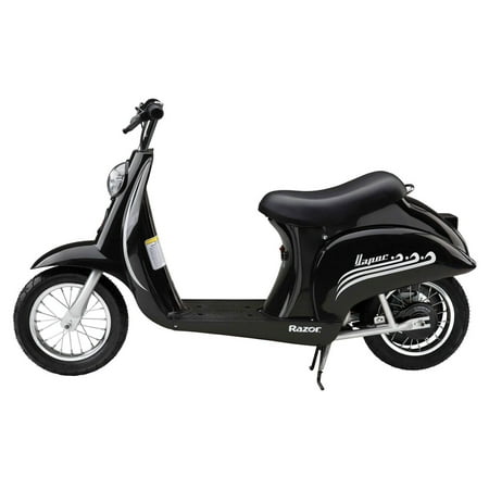 Razor Pocket Mod Classic - Euro Style Electric Scooter for Ages 8+, Vapor Black, Vintage-Inspired Desing, High/Low Speed Switch, Up to 80 Minutes Ride Time