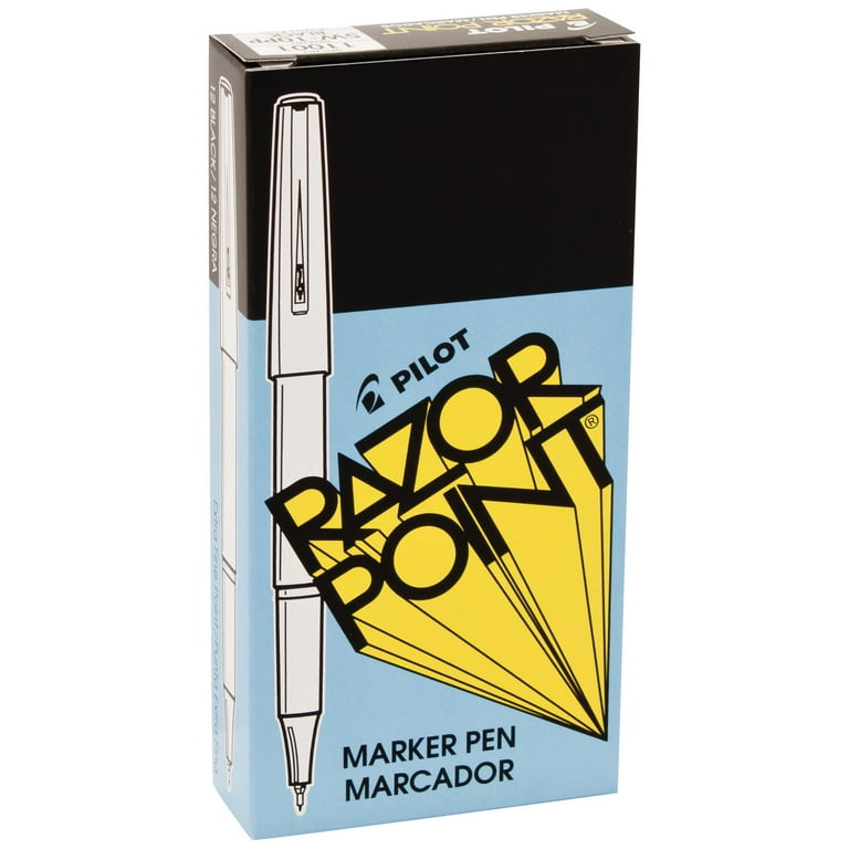 Razor Point Fine Line Porous Point Pen, Stick, Extra-Fine 0.3 mm, Black Ink, Black Barrel, Dozen Razor Point Fine Line Porous Point Pen, Stick, Extra-Fine 0.3 mm, Black Ink, Black Barrel, Dozen