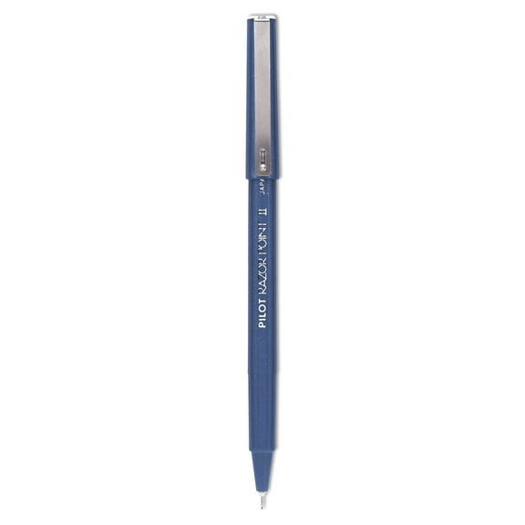 Pilot Razor Point II Super Fine Marker Pen Blue Ink .2mm Dozen 11003