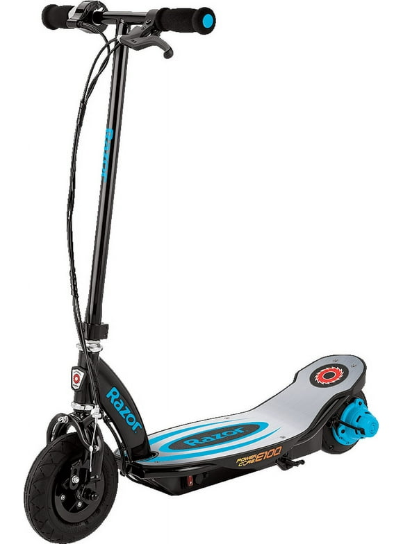 Razor Power Core E100 Electric Scooter with Aluminum Deck - Blue, for Ages 8+ and up to 120 lbs, 8" Pneumatic Front Tire