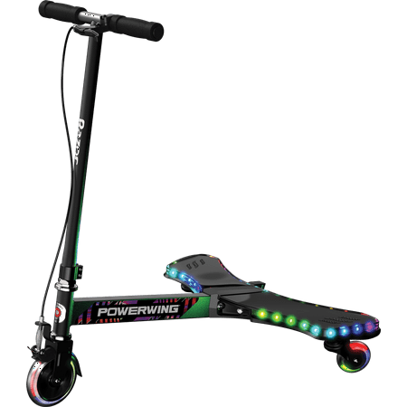 Razor PowerWing Lightshow Caster Scooter – Multi-color LED Lights, Drift and Spin, for Child Ages 6+