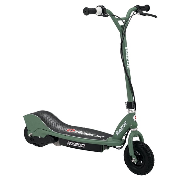 Razor RX200 Electric Scooter - Black/Green, up to 12 mph, All Terrain Off-Roading, for Teen Age 13+
