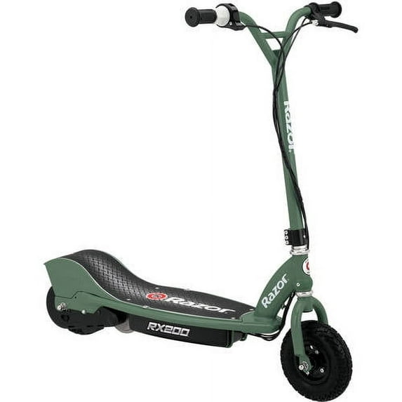 Razor RX200 Electric Scooter - Black/Green, up to 12 mph, All Terrain Off-Roading, for Teen Age 13+